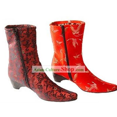 Chinese Traditional Handmade Cotton Long Winter Boots