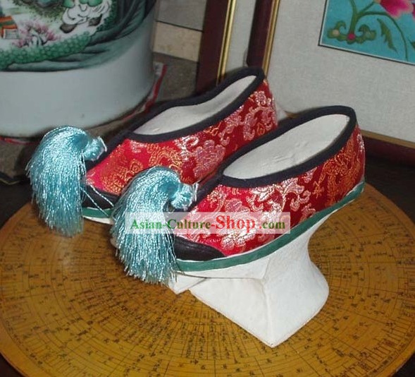 Chinese Classic Beijing (Peking) Qi Minority Shoes of Qing Dynasty