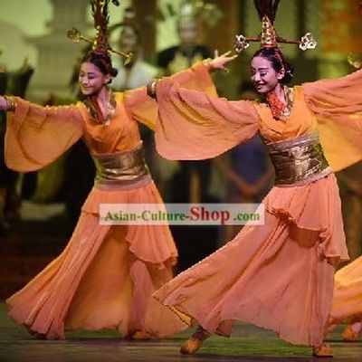 Chinese Ancient Han Dynasty Palace Dance Costumes Complete Set