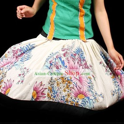 Handmade Unique Design Flower World Short Skirt