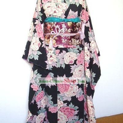 Japanese Traditional Kimono Dress - Peony