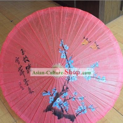 Traditional Chinese Hand Beach, Rain and Sun Umbrella - Plum Blossom