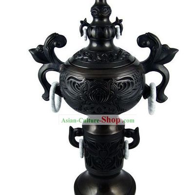 Chinese Traditional Longshan Black Pottery - Censer