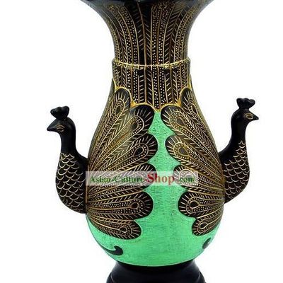 Chinese Traditional Longshan Black Pottery - Peacock