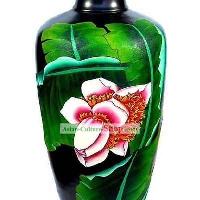 Chinese Traditional Longshan Black Pottery - Plantain after Rain