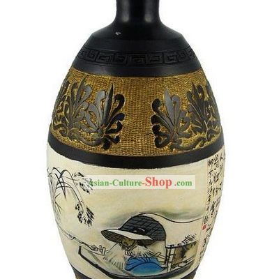 Chinese Traditional Longshan Black Pottery - Classical Landscape