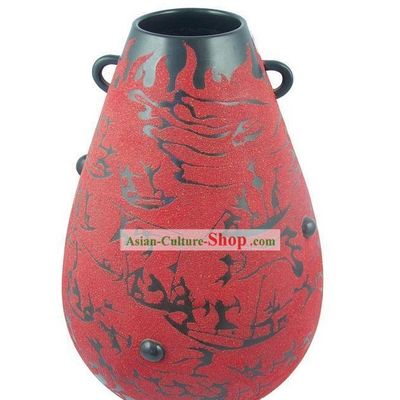 Chinese Traditional Longshan Black Pottery - Fire Burning Chi Bi