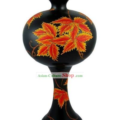 Chinese Traditional Longshan Black Pottery - Maple Leaf