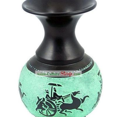 Chinese Traditional Longshan Black Pottery - War Carriage