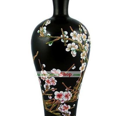 Chinese Traditional Longshan Black Pottery - Plum Blossom