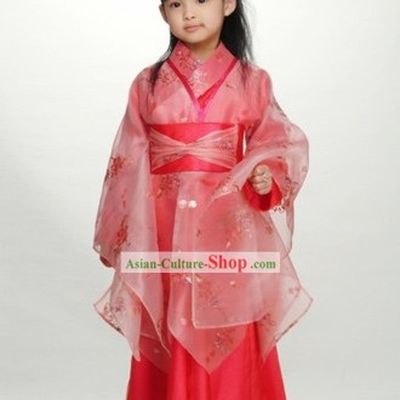 Chinese Happy New Year Celebration Ancient Lucky Red Costumes for Children