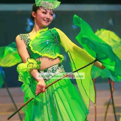 Traditional Chinese Lotus Dance Costume Complete Set