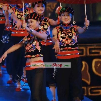 Chinese Traditional Minority Dance Hat and Costumes For Women