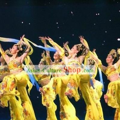 Chinese Classic Thousand Hands Kwan-yin Dance Costumes Headpiece, Long Nail and Jewelry Complete Set