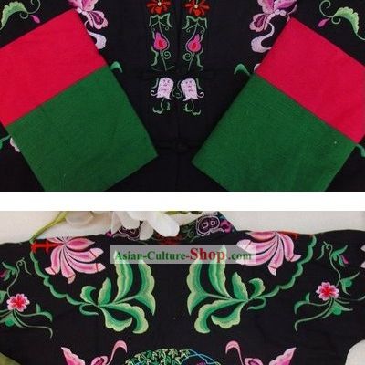 Supreme Chinese Black Flower and Butterfly Winter Cotton Jacket