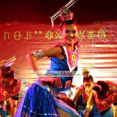 Chinese Traditional Minority Dance Dress Complete Set