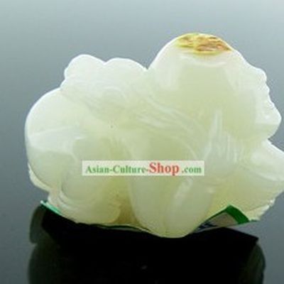 Kai Guang Feng Shui Chinese Natural Nephrite Jade Money Boy (being rich)
