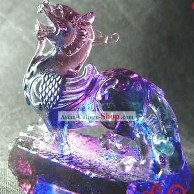 Chinese Purple Coloured Glaze Feng Shui Pi Qiu (avoiding evil and keep wealthy)