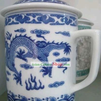Chinese Classic Jing De Zhen Ceramic Dragon Cup