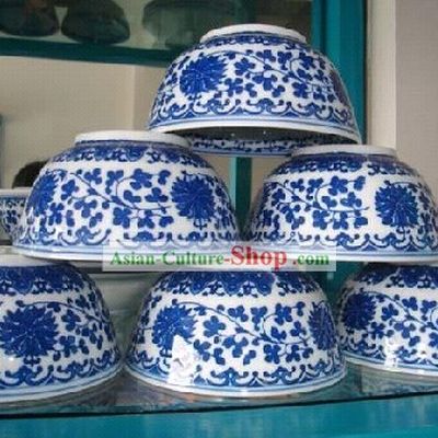 Chinese Classic Jing De Zhen Ceramic Blue and White Porcelain Bowl