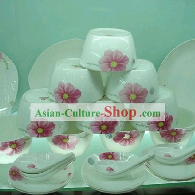 Chinese Classic Jing De Zhen Ceramic 56 Pieces Tableware Set