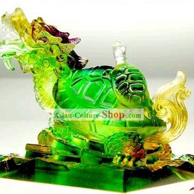 Chinese Classic Feng Shui Coloured Glaze Dragon Tortoise (wealthy children)