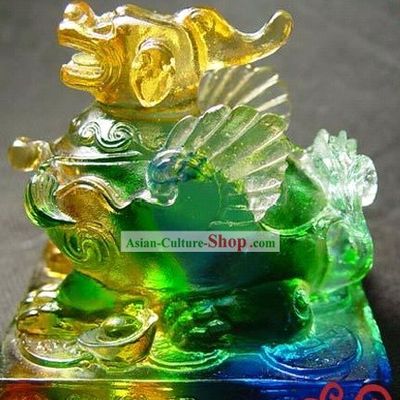 Chinese Classic Colored Glaze Pi Xiu Statue (good luck and safe)