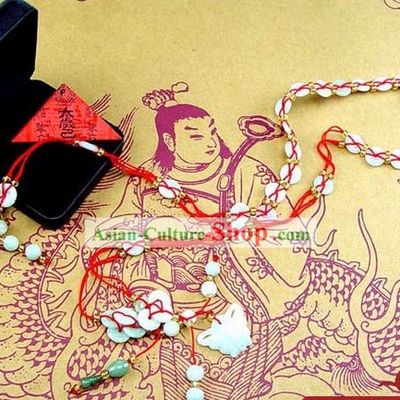 Chinese Classic Kai Guang Butterfly Green Jade Long Belt (bless your safety and avoid bad)