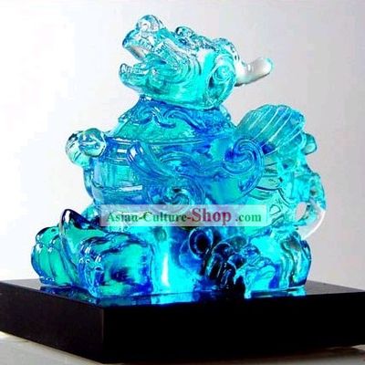 Chinese Classic Kai Guang Blue Colored Glaze Pi Xiu (avoid bad and bring luck)