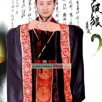 Chinese Traditional Ancient Goverment Offical Costumes and Hat Complete Set