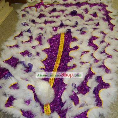 Professional Chinese Southern Lion Dance Tail, Pants and Shoes Set (Long Sheep Wool + Sequins)