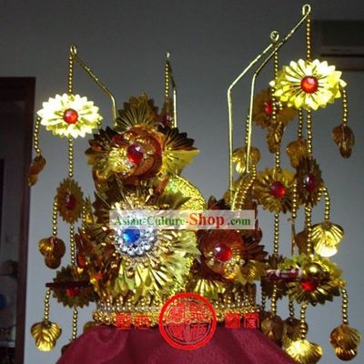 All Hand Made Gold Leaf Royal Crown for Chinese Palace Empress