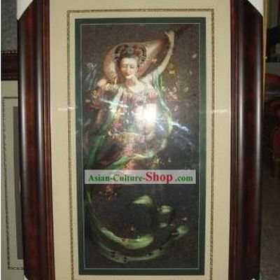 Supreme Chinese All Hand Embroidery Handicraft - Flying Fairy Playing Lute on the Back