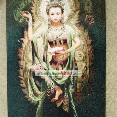 Supreme Chinese All Hand Embroidery Handicraft - Dancing Kwan-yin