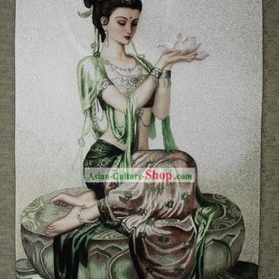 Supreme Chinese All Hand Embroidery Handicraft - Lotus Kwa-yin