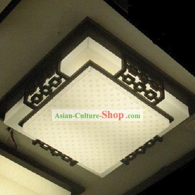 Chinese Classical Hand Made Parchment and Wood Ceiling Lantern