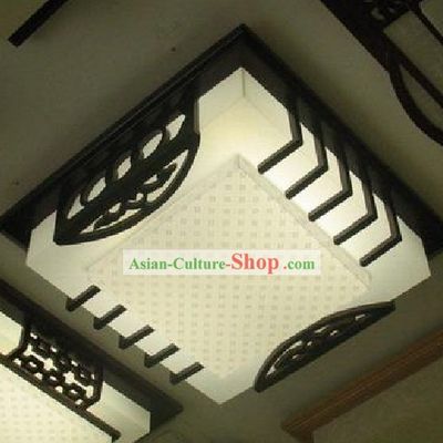 Chinese Traditional Hand Made Parchment and Wood Ceiling Lantern