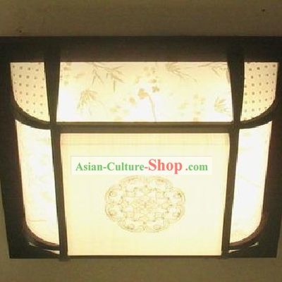 Chinese Classical Wood and Parchment Ceiling Lantern