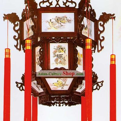 Hand Carved Dragons Black Palace Lanterns
