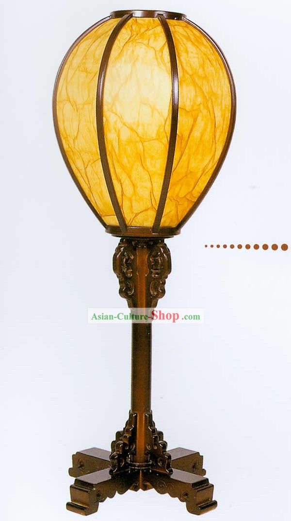 30 Inches Large Chinese Hand Made Wooden and Sheepskin Reading Lantern