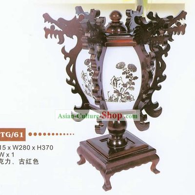 Stunning Chinese Hand Carved Dragons Reading Lantern - Traditional Painting