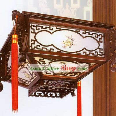 47 Inches Height Chinese Traditional Natural Wood Floor Lantern