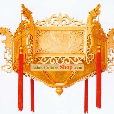 Hand Carved Dragon Yellow Palace Lanterns