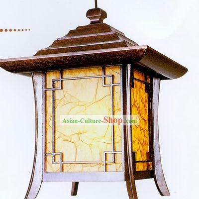 Chinese Hand Made Pavilion Shape Wooden Ceiling Lantern