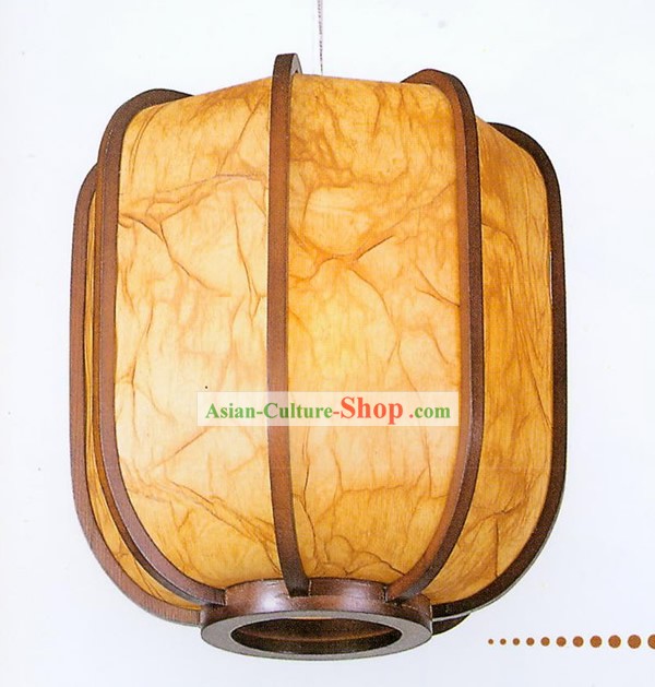 Chinese Traditional Hand Made Sheepskin Wooden Ceiling Lantern