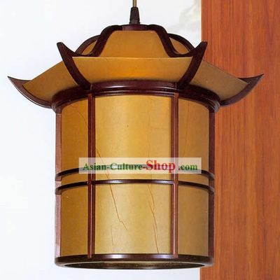 Chinese Traditional Hand Made Tower Shape Sheepskin Wooden Ceiling Lantern
