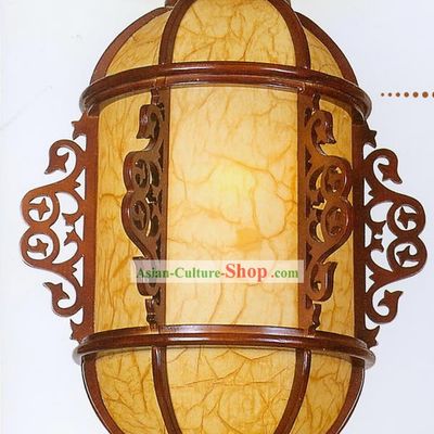 21 Inches Chinese Traditional Hand Made Carved Wooden Ceiling Lantern