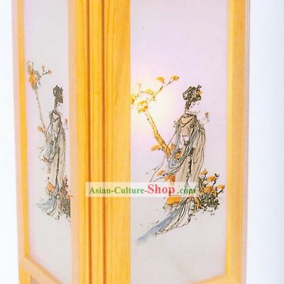 Chinese Hand Made Ancient Beauty Wooden Desk Lantern