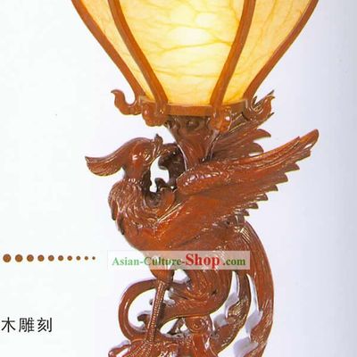 30 Inches Height Marvellous Chinese Hand Carved Wooden Phoenix Guest Room Lantern