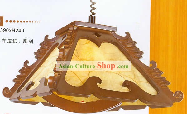 Chinese Traditional Hand Made and Carved Wooden Pulling Lantern
